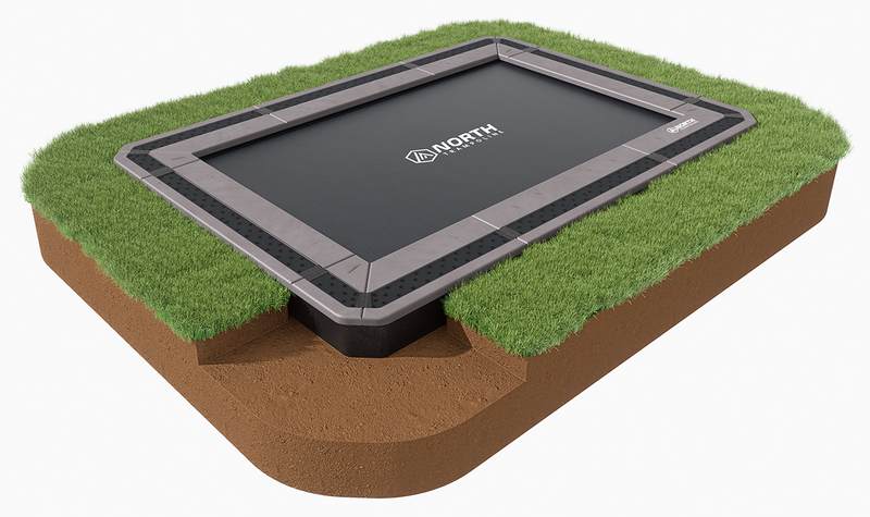 Load image into Gallery viewer, NORTH® 12′ x 8′ Rectangle In Ground Trampoline