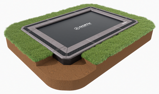 NORTH® 12′ x 8′ Rectangle In Ground Trampoline