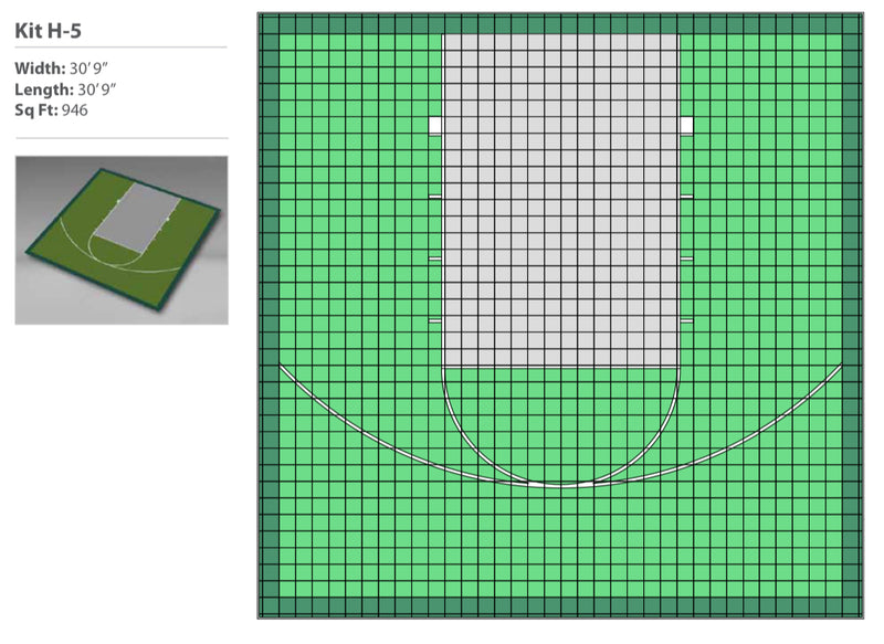 Load image into Gallery viewer, Small Basketball Court Kit 5