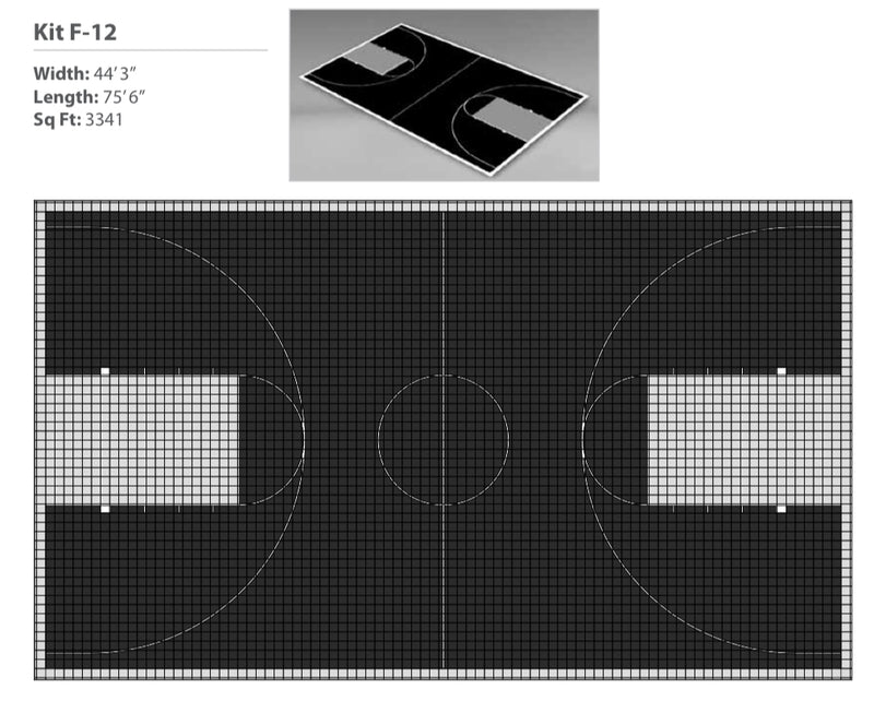 Load image into Gallery viewer, Junior High Basketball Court Kit 12