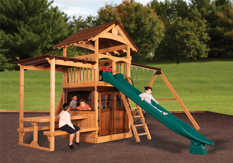 Load image into Gallery viewer, Olympian Treehouse XL 3 Swing Set