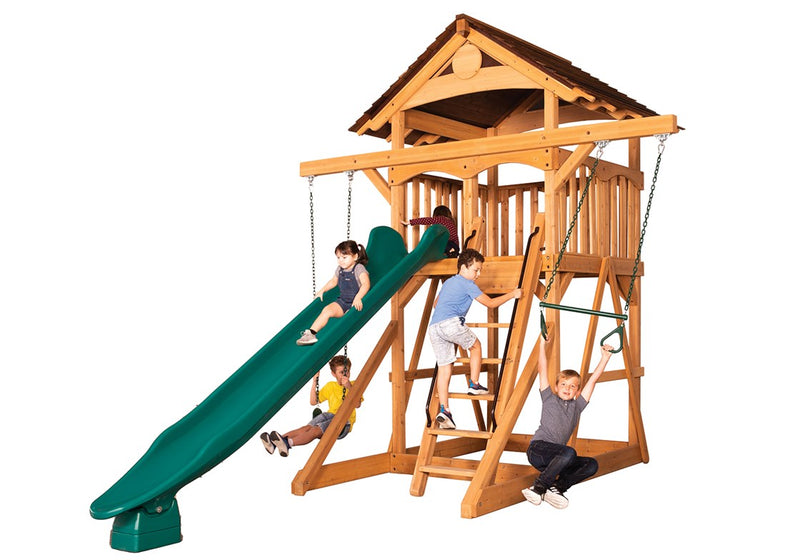 Load image into Gallery viewer, Olympian Treehouse XL Space Saver 1 Swing Set