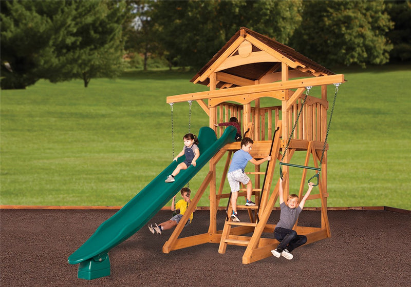Load image into Gallery viewer, Olympian Treehouse XL Space Saver 1 Swing Set