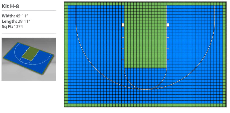 Load image into Gallery viewer, Half Basketball Court Kit 8