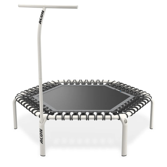 ACON Fit 55in Hexagon Rebounder with Handlebar White Model Marin Backyards