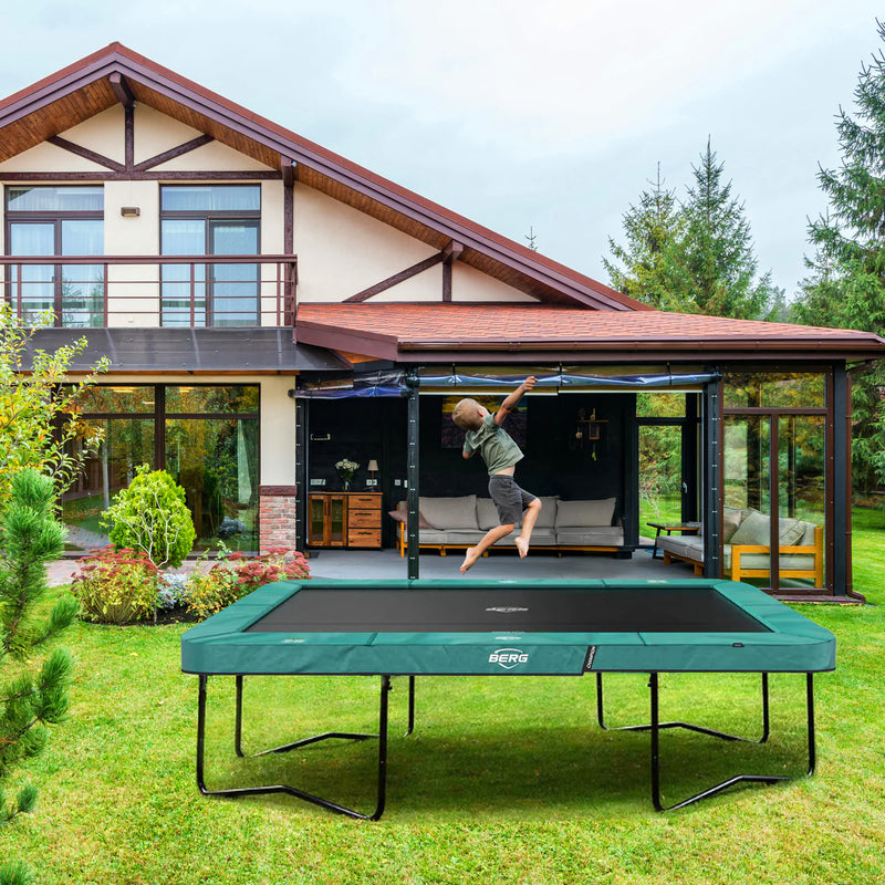 Load image into Gallery viewer, BERG Ultim Champion 10'x16' Rectangular Above Ground Trampoline + Safety Net DLX XL