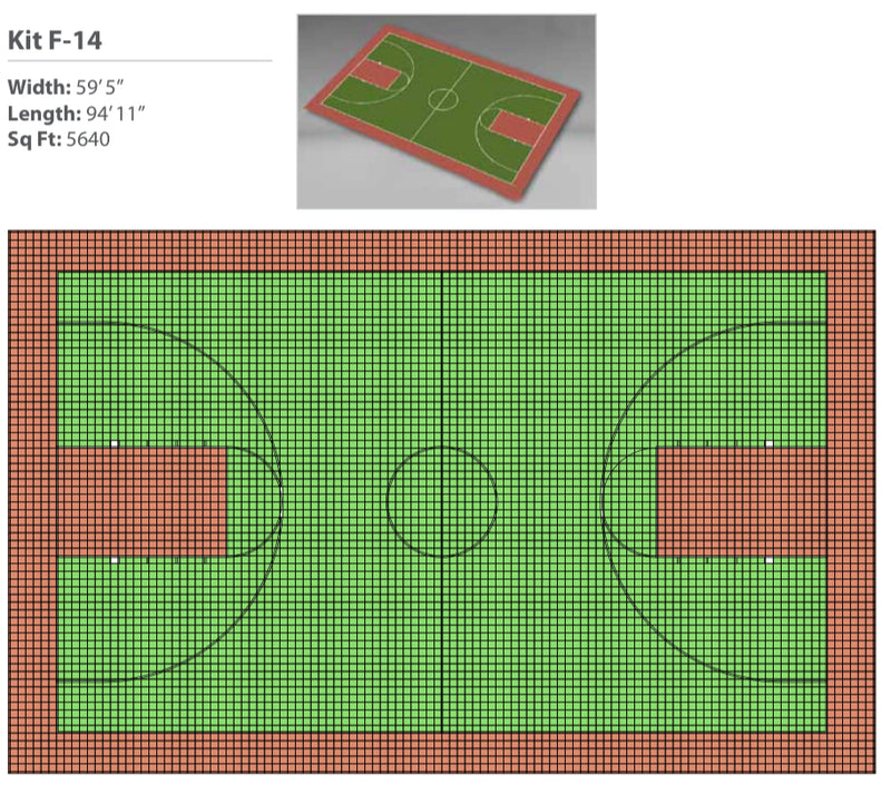 Load image into Gallery viewer, Pro/College Basketball Court Kit 14