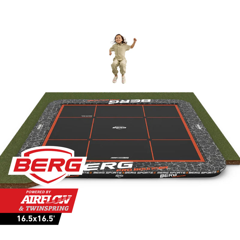 Load image into Gallery viewer, BERG Ultimate Pro Bouncer 16.5'x16.5' Square In-Ground Trampoline