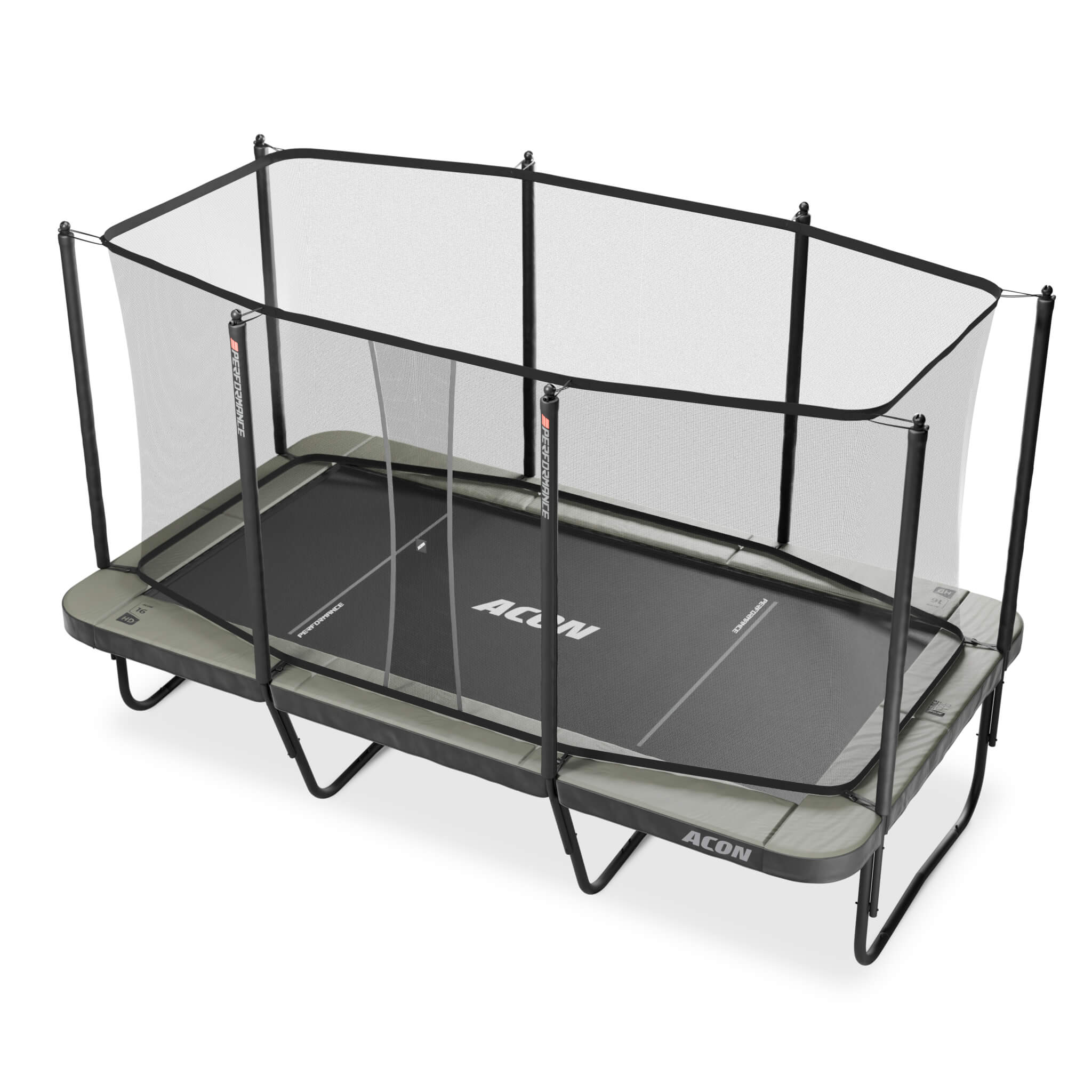 シューティングUFO マッスルランニング ACON Air 16 Sport HD Rectangular Trampoline | Marin Backyards