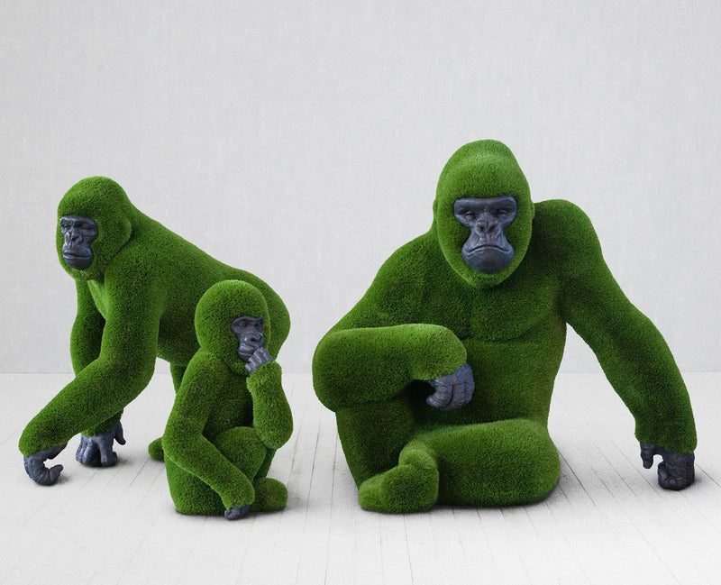 Load image into Gallery viewer, Topiary Female Gorilla w/ Carved Face