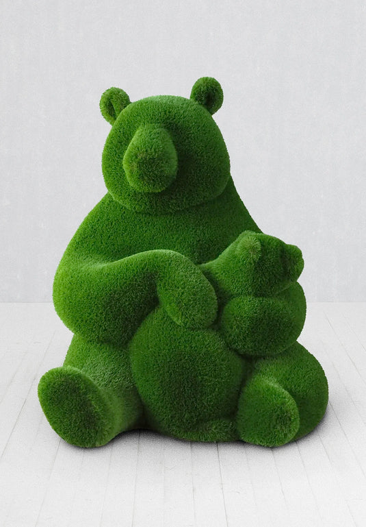 Topiary Grass Panda with Baby