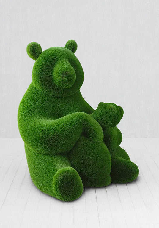 Topiary Grass Panda with Baby