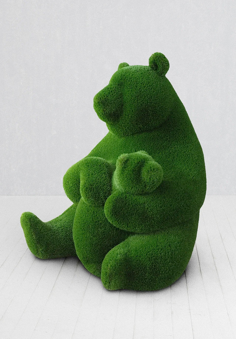 Load image into Gallery viewer, Topiary Grass Panda with Baby