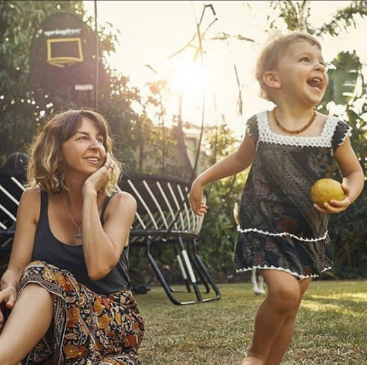 springfree trampoline mother and daughter