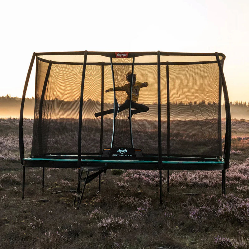 Load image into Gallery viewer, BERG Ultim Champion 10'x16' Rectangular Above Ground Trampoline + Safety Net DLX XL
