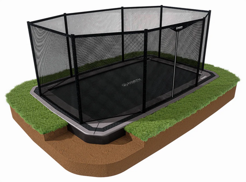 NORTH® Rectangle In-Ground 15 ft x 10 ft Trampoline Safety Net