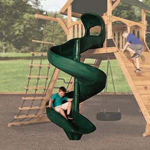 Open Spiral Slide 7' Green