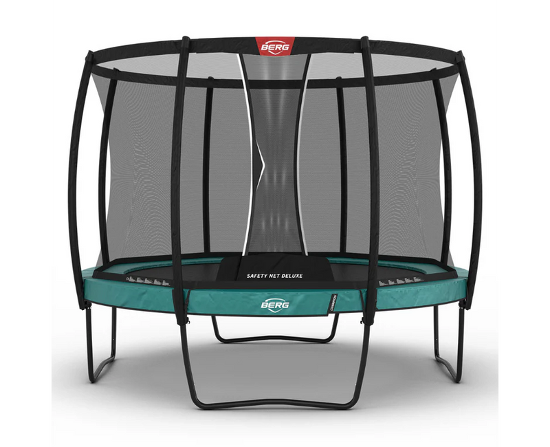Load image into Gallery viewer, BERG Champion 11' Round Above Ground Trampoline + Safety Net Deluxe
