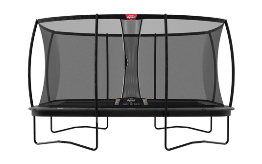 BERG Ultim Champion 10'x16' Rectangular Above Ground Trampoline + Safety Net DLX XL