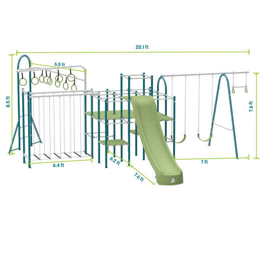 ActivPlay Base Camp Playground + Hanging Bridge, Jungle Line Modules