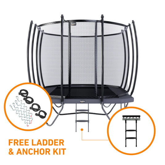 10'x17' Rectangle Pro-Line Avyna Above Ground Trampoline with Enclosure