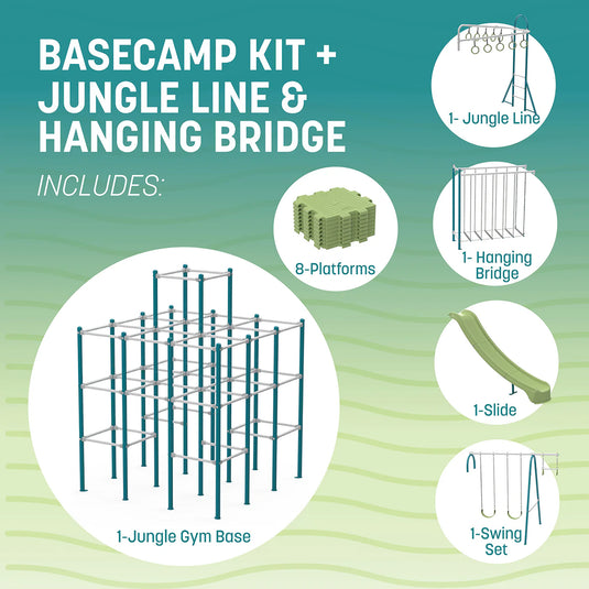 ActivPlay Base Camp Playground + Hanging Bridge, Jungle Line Modules