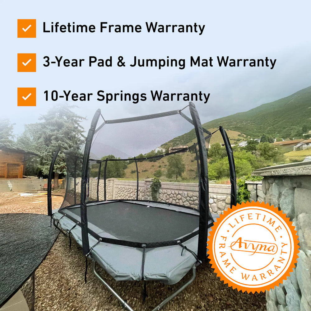 10'x17' Rectangle Pro-Line Avyna Above Ground Trampoline with Enclosure