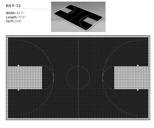 Junior High Basketball Court Kit 12