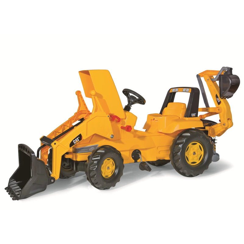 Load image into Gallery viewer, Ride On - CAT Front Loader w/ Backhoe Pedal Tractor
