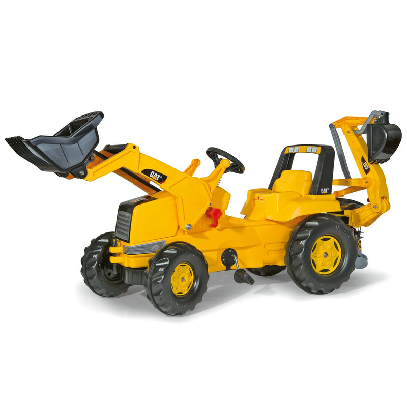 Load image into Gallery viewer, Ride On - CAT Front Loader w/ Backhoe Pedal Tractor
