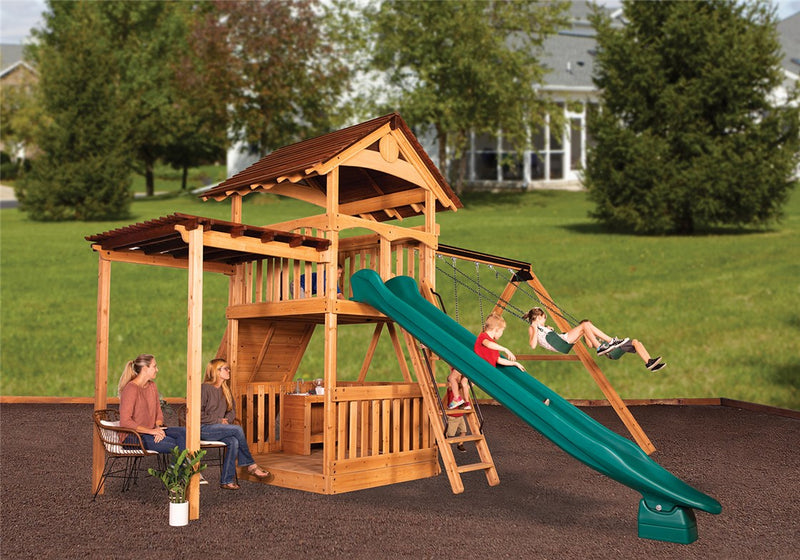 Load image into Gallery viewer, Olympian Treehouse XL 2 Swing Set
