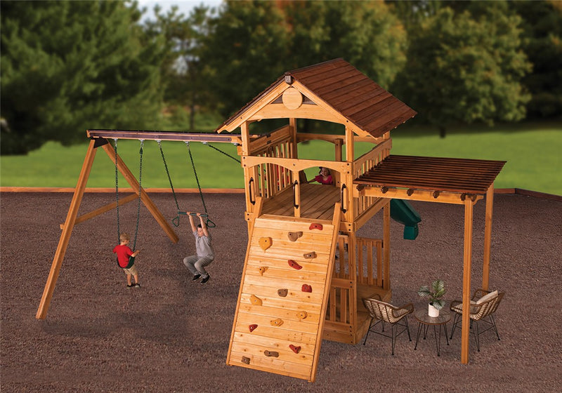 Load image into Gallery viewer, Olympian Treehouse XL 2 Swing Set
