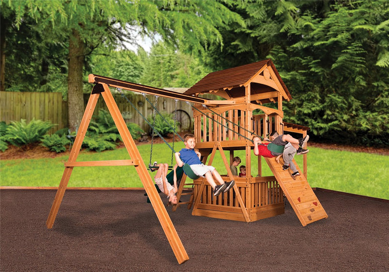 Load image into Gallery viewer, Olympian Treehouse XL 2 Swing Set
