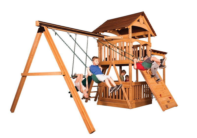 Load image into Gallery viewer, Olympian Treehouse XL 2 Swing Set
