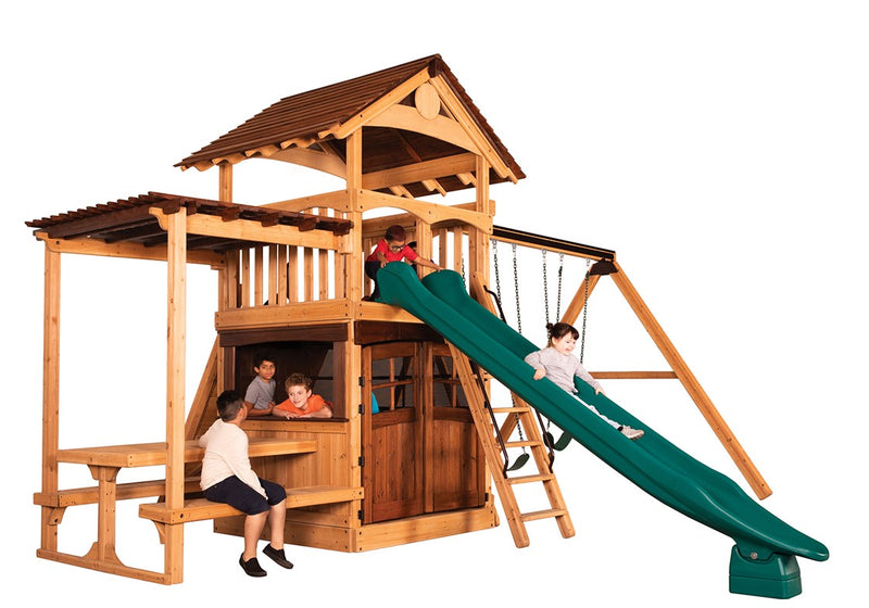 Load image into Gallery viewer, Olympian Treehouse XL 3 Swing Set
