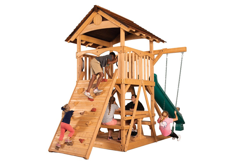 Load image into Gallery viewer, Olympian Treehouse XL Space Saver 2 Swing Set
