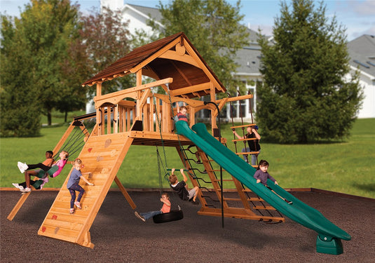 Titan Peak Jumbo 1 Swing Set (Wood Roof)