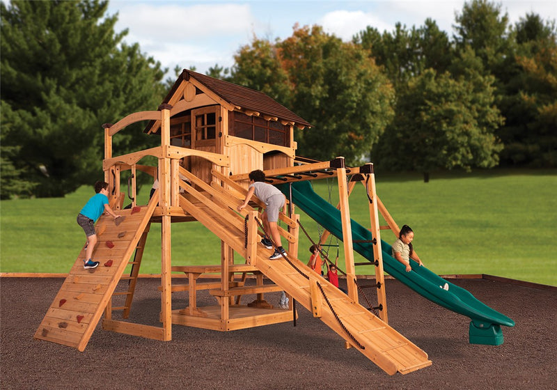 Load image into Gallery viewer, Titan Treehouse XL 3 Swing Set
