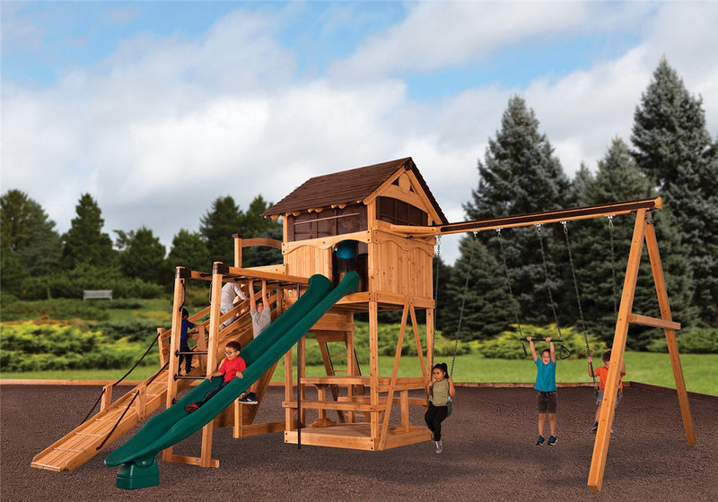 Load image into Gallery viewer, Titan Treehouse XL 3 Swing Set
