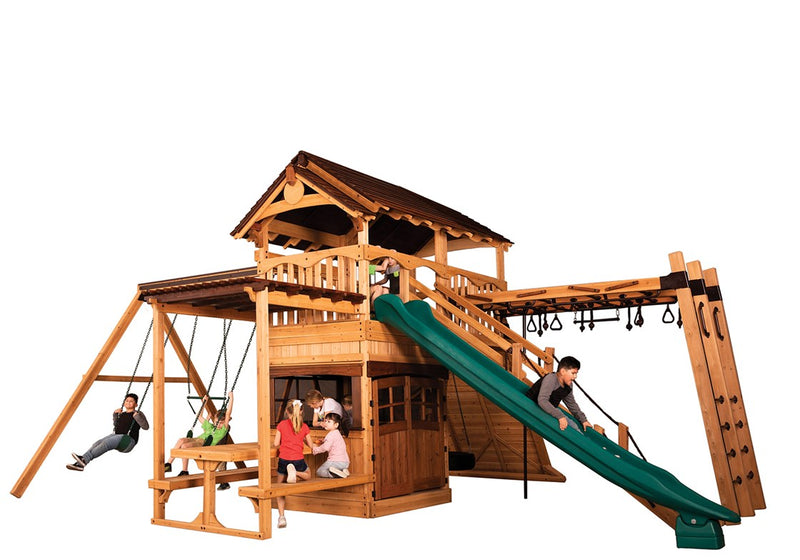 Load image into Gallery viewer, Titan Treehouse XL 9 Swing Set
