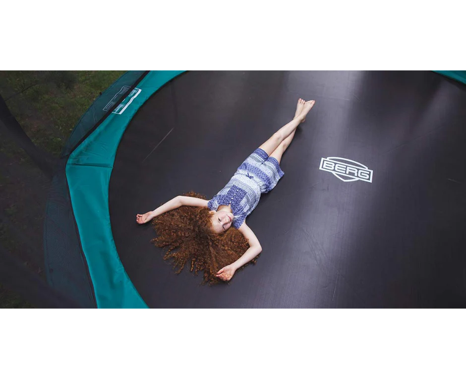 BERG Champion 11' Round Above Ground Trampoline + Safety Net Deluxe