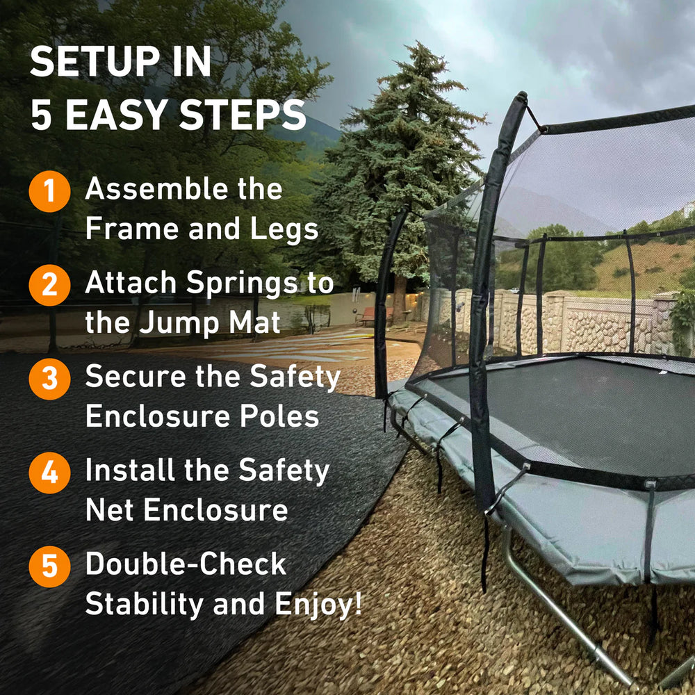 10'x17' Rectangle Pro-Line Avyna Above Ground Trampoline with Enclosure