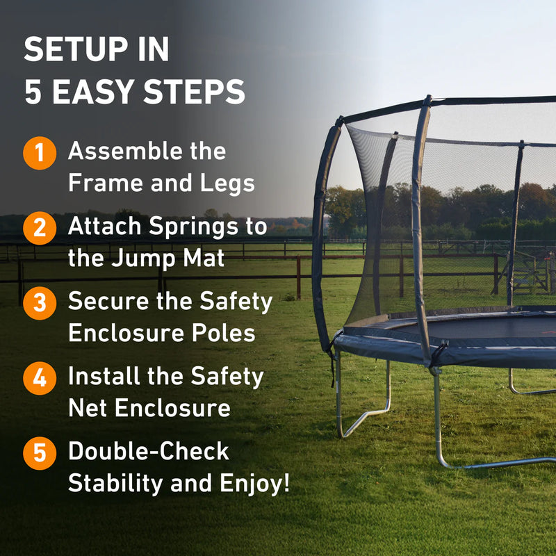 Load image into Gallery viewer, 14′ Round Pro-Line Avyna Above Ground Trampoline with Enclosure
