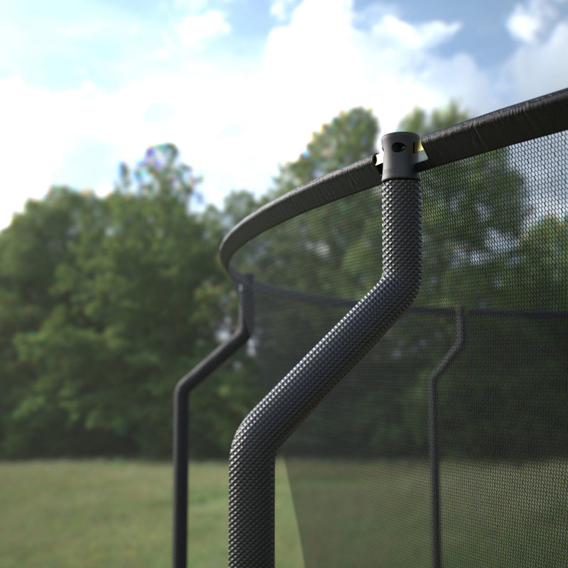 Load image into Gallery viewer, ACON Air 14ft Black Premium Trampoline with Net and Ladder Details 1 Marin Backyards
