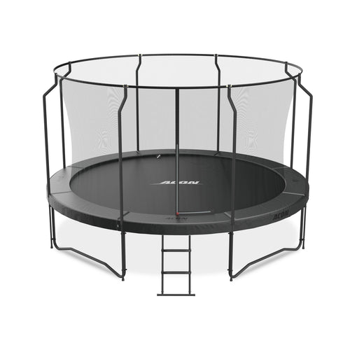 ACON Air 14ft Black Premium Trampoline with Net and Ladder Model 1 Marin Backyards