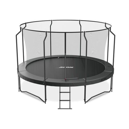 ACON Air 14ft Black Premium Trampoline with Net and Ladder Model 1 Marin Backyards