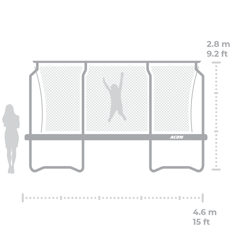 Load image into Gallery viewer, ACON Air 15ft Premium Trampoline  with Net and Ladder
