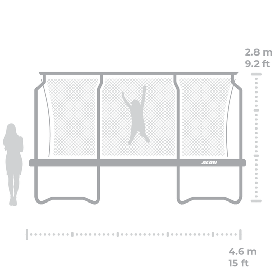 ACON Air 15ft Premium Trampoline  with Net and Ladder