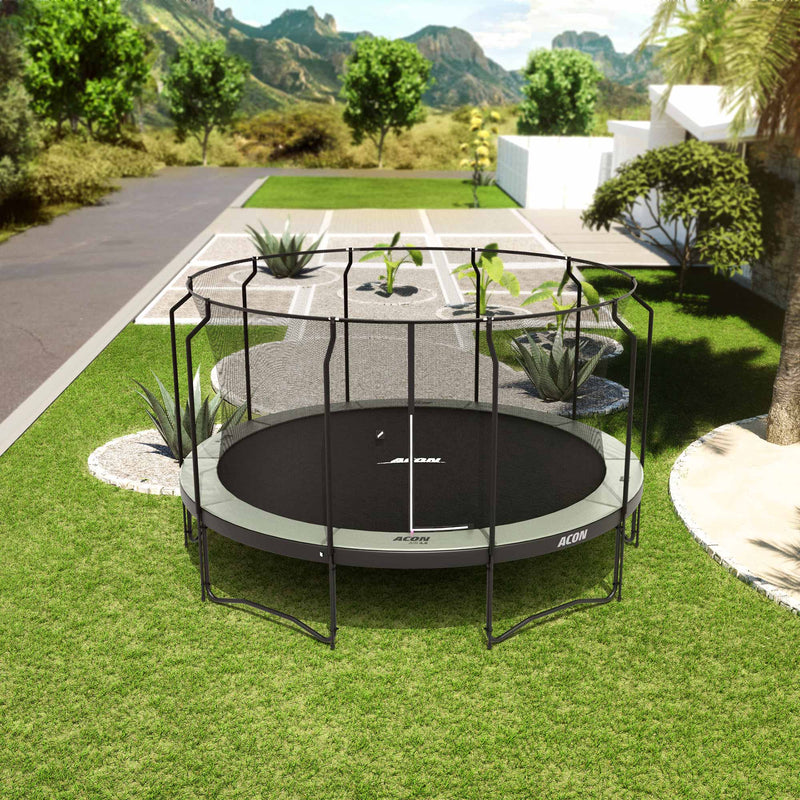 Load image into Gallery viewer, ACON Air 15ft Premium Trampoline  with Net and Ladder Lifestyle 1 Marin Backyards
