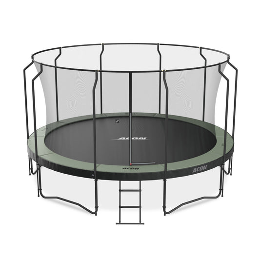 ACON Air 15ft Premium Trampoline with Net and Ladder Model 1 Marin Backyards